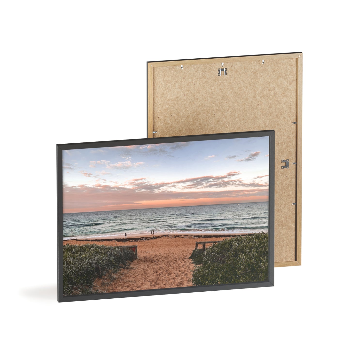 Beach Sunset Wooden Frame Poster