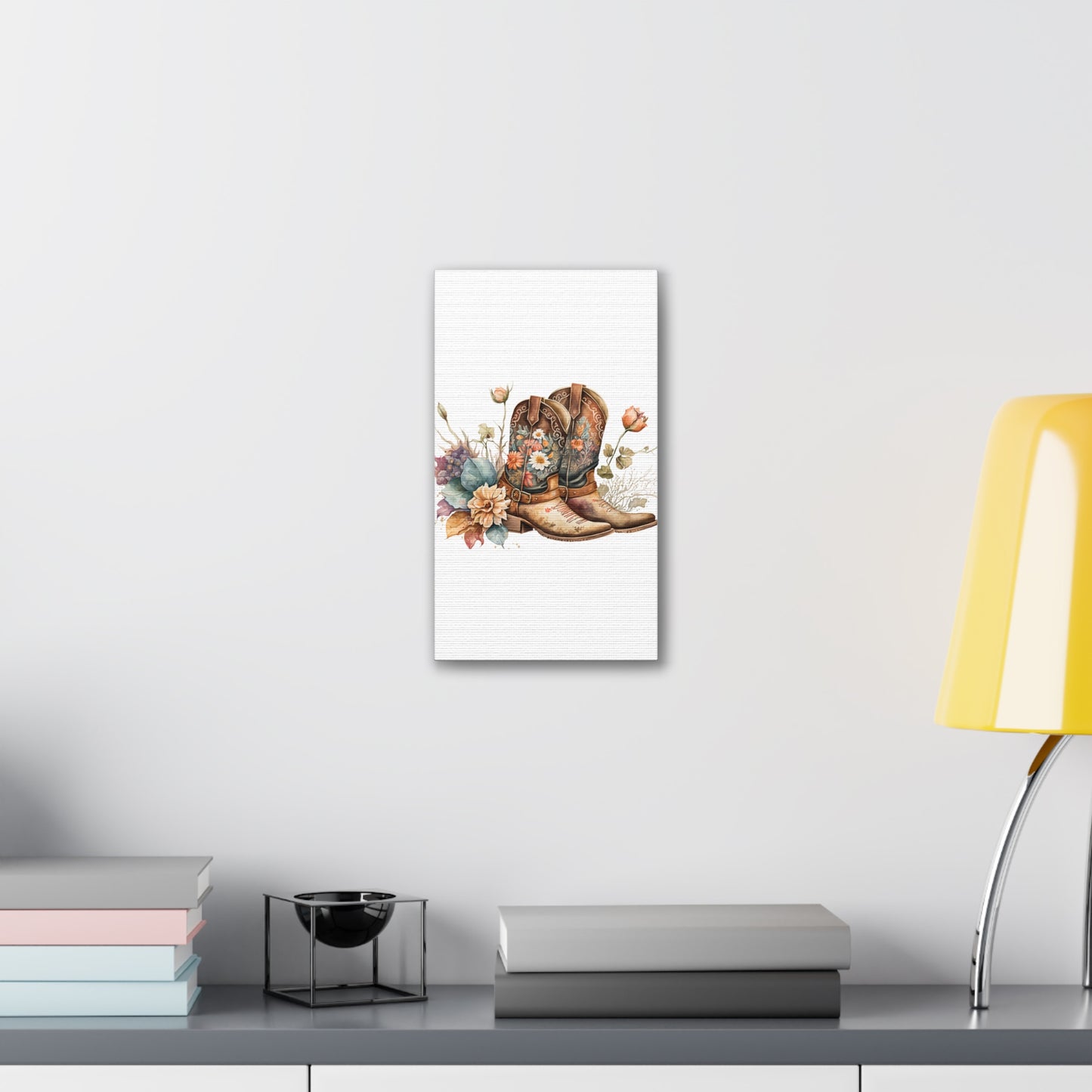 Floral Cowboy Boots Canvas Art
