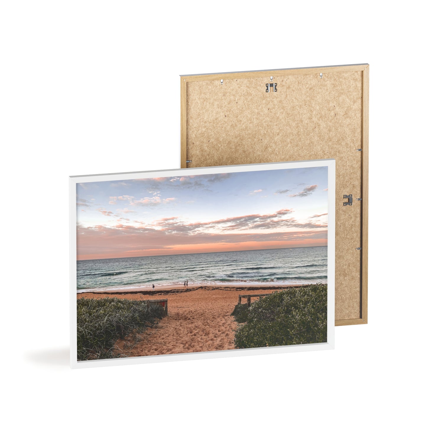 Beach Sunset Wooden Frame Poster