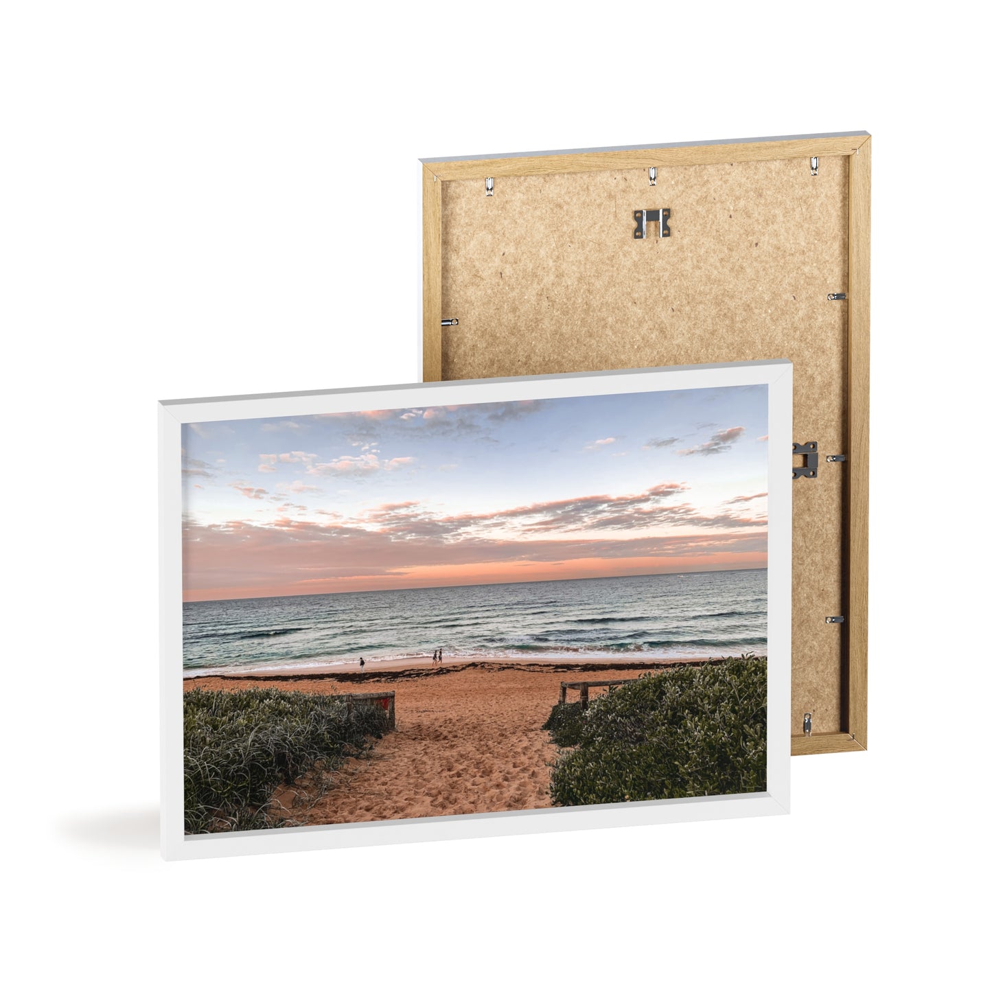 Beach Sunset Wooden Frame Poster